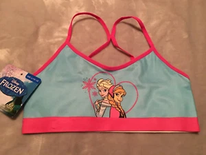 DISNEY FROZEN SEAMLESS SPORTS BRA SIZE LARGE 10/12 NWT GIRLS - Picture 1 of 2