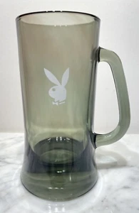 Taza de vidrio vintage Playboy gris humo 12 oz - Imagen 1 de 6