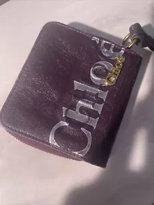 Portafoglio marrone compatto logo Chloe. Autentico - Foto 1 di 11