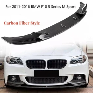 For 11-16 BMW F10 535i 528i 550i M Sport Carbon Fiber Front Bumper Spoiler Lip - Picture 1 of 8