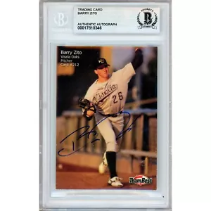 2000 Team Best Rookies #212 Barry Zito Signed Card AUTO Beckett Slab Oakland A's - Picture 1 of 5