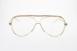 VINTAGE 70s PIERRE CARDIN CARLO 231 AVIATOR ITALY EYEGLASSES CLEAR GOLD - Picture 1 of 8
