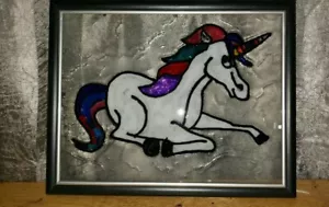 Leaded Hand Painted Stain Glass Framed Art - Picture 1 of 5