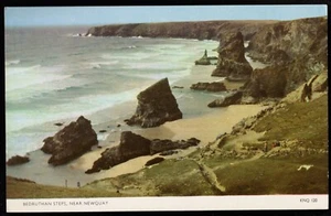 Bedruthan Stufen in der Nähe von Newquay Cornwall Postkarte - Bild 1 von 2