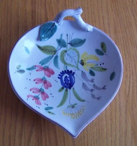 Stig Lindberg Gustavsberg Svezia 7" Faience Leaf ciotola piatto MCM - Foto 1 di 8
