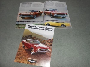 1972 CHEVELLE BROCHURE / '72 MALIBU SS HEAVY CHEVY / BIG ORIGINAL 16 p. CATALOG - Picture 1 of 3