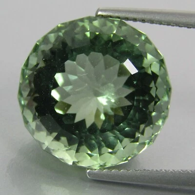 Hermosa amatista verde natural (prasiolita) 15,40 quilates piedra preciosa de corte redondo Foto 1 de 4