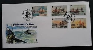 1979 Isle Of Man Old Fishing Fleet Anniv FDC ties 5 stamps cd Douglas - Picture 1 of 2