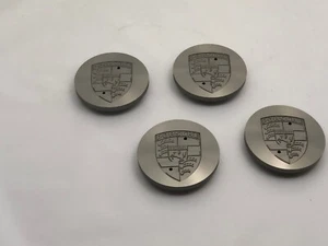 New Genuine Porsche Center Caps Silver With Porsche Crest Set of 4 477601051D - Picture 1 of 4