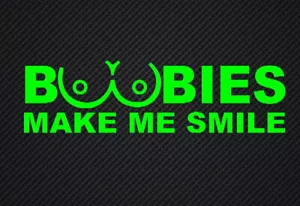 Boobies Make Me Smile funny vinyl sticker decal Car truck suv JDM - Picture 1 of 1