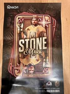 VEGAS GOLDEN KNIGHTS MARK STONE OPENING NIGHT DAY POSTER 10/9/24 - Picture 1 of 1