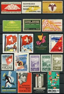 Switzerland Poster Stamps - Mixed Lot of 19 Different - Events & Advertising - Picture 1 of 1