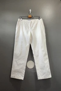 Max Mara Ivory Textured Wide-Leg Pants Womens 14 Made In Italy Cotton/Spandex - Picture 1 of 22