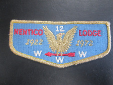VTG Boy Scout BSA Patch Nentico Lodge 12 OA 1972 50 Years Gold border VHTF