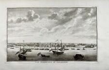 1750 v. Der Meer, fine view of Paramaribo as seen from the sea, Suriname, foreig