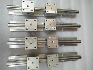 4 pcs SBR12S--420mm Linear rail rod support with 8 pcs SBR12UU Rounter Bearing - Picture 1 of 2