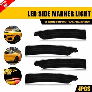 4PCS Dynamic Front Rear Bumper LED Side Marker Lights For 2024-up Ford Mustang - Picture 1 of 14