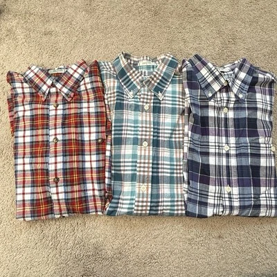 Orvis Button Down Shirt Lot of 3 Mens L Colorful Plaid S/S Basic Classic Staple - Image 1 of 4