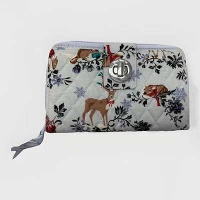 Cartera Vera Bradley RFID Turnlock FELIZ TRAVESURA DÍA DE NIEVE Patrón Nueva Navidad Foto 1 de 4