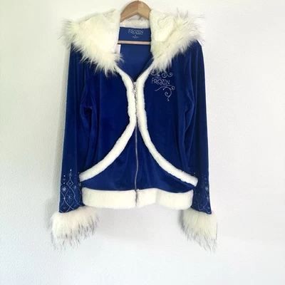 NUEVA Chaqueta con Capucha Frozen The Broadway Musical Elsa Cremallera Piel Sintética Talla Grande Difícil de Encontrar Foto 1 de 4