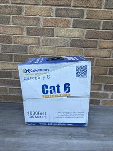 Cable Matters CAT 6 950Ft 550MHz UTP Solid 23AWG Bulk Netzwerkkabel Blau Neu - OVP - Bild 1 von 4