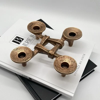 Vintage Michael Harjes Bronze Kerzenhalter • Kerzenständer Brutalismus Brutalist - Bild 1 von 4