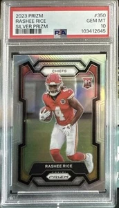 2023 Panini Prizm RASHEE RICE Silver Prizm Rookie Card #350 RC Chiefs PSA 10 GEM - Picture 1 of 2