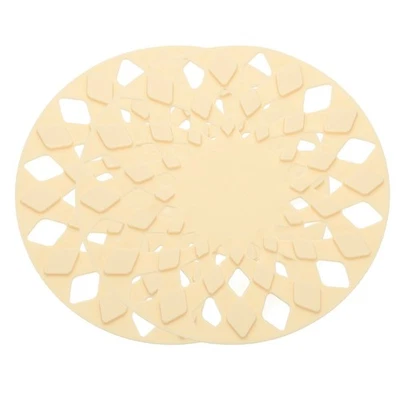 Juego de 2 alfombrillas trivet de silicona, remaches redondos de 6,7" para ollas y sartenes calientes, beige Foto 1 de 4