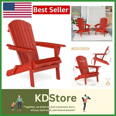 Silla Adirondack plegable de madera para exteriores Foto 1 de 4