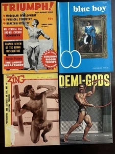 4 Gay Vintage 1950-70s beefcake physique muscle magazine Lot ALL 1ST ISSUE - Picture 1 of 5