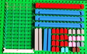 LEGO Garage Door Blue Red Bundle Lot 1x2x5 Channel Brick 4218 4219 88393 4216 - Picture 1 of 4