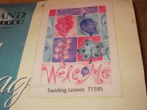 TOLAND Flag/New/AUTUMN/Swirling Leaves/Large 28 x 40/WELCOME/Colorful & Bright! - Picture 1 of 1