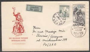 CZECHOSLOVAKIA 1957 FDC SC#815 FDC, 32nd International Motorcycle Race. - Imagen 1 de 2