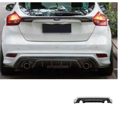 Rear Bumper Spoiler Refit Diffuser Lip SF Black+White For Ford Focus 2015-2018 - Image 1 of 4