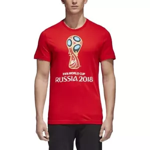 NWT Adidas Men's Soccer FIFA World Cup Emblem Russia 2018 T-Shirt Red 2XL - Picture 1 of 6