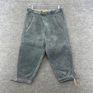 VINTAGE Lederhosen Suede Pants Boys 26 Gray Leather Germany Oktoberfest 60s - Picture 1 of 5