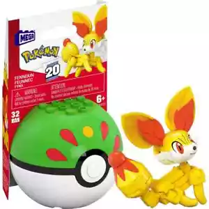 1x Mega Construx Pokémon - Poke Ball Series 20 - Fennekin (HWR21) - New - Picture 1 of 7