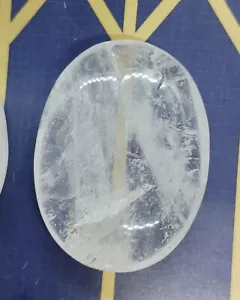 Piedra de palma de cuarzo transparente natural cristal de cuarzo transparente piedra de palma pulida - Imagen 1 de 8