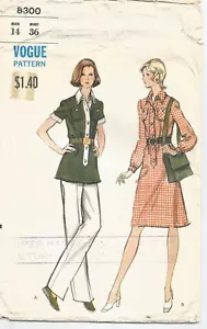 Vogue Sewing Pattern 8300, Vintage Dress, Tunic and Pants, Size 14 - Bild 1 von 2