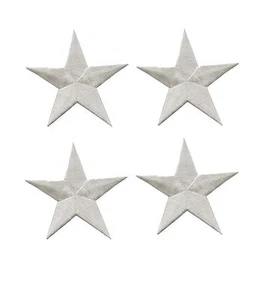 Lot 4Pcs 2 3/8” White Star Embroidery Iron On Applique Patch - Picture 1 of 2
