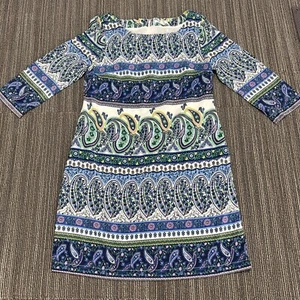 Old Navy Dress Womens XS Blue Boho Hippie Geometric Paisley Lined - Picture 1 of 16