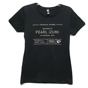 Pearl Izumi Women's L Black Graphic Tee Fitted T Shirt Tokyo Japan 1950 - Picture 1 of 6