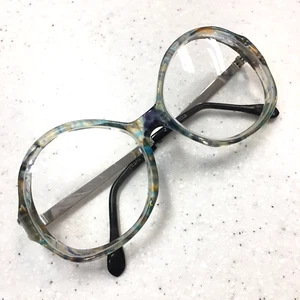 Vintage 80's Italian Women's Eyeglasses Eyewear Oversized Blue Amber Clear - Picture 1 of 7