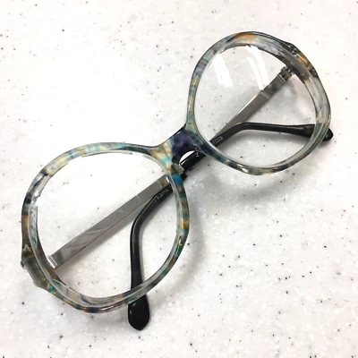 Anteojos italianos vintage de los 80 para mujer de gran tamaño azul ámbar transparente Foto 1 de 4