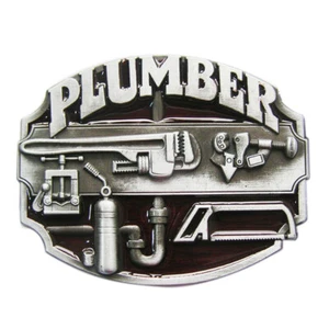 Plumber II Gⁿrtelschnalle Handwerker Handwerk Metal Roofer Klempner Installateur - Picture 1 of 1