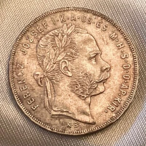 ~ 1879 Austria Hungary Franz Josef One 1 Forint Uncirculated Unc - Picture 1 of 2