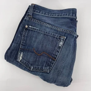 7 For All Mankind Relaxed Jeans Dark Wash Denim Button Fly Herren Größe 34 - Bild 1 von 11