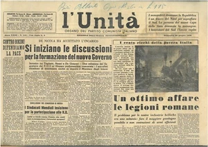 L’Unità 30 giugno 1946 Giornali della Repubblica - Picture 1 of 1