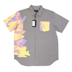 Cookies SF Fresh Air Short Sleeve Button Up Shirt Men's Large Cotton NWT FLAWED - Picture 1 of 9