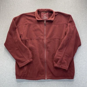 LL Bean Jacket Mens Extra Large XL Burgundy Red Fleece Full Zip Sweater Casual - Picture 1 of 8
